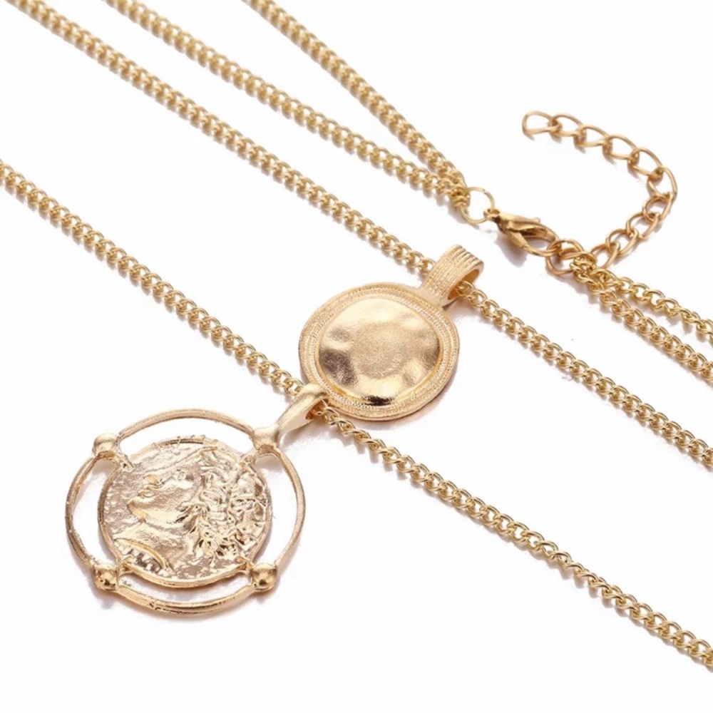 ⚜️[𝟯/$𝟭𝟴]⚜️2 Layered Gold Pendant Choker NEW - Picture 6 of 13
